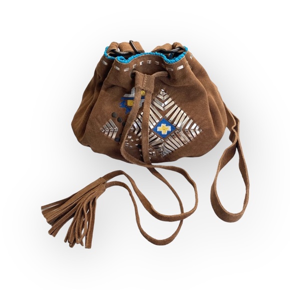 VHTF: new Tylie Malibu ꧁ Embellished Medicine Crossbody Bag ꧂ Chocolate Suede ꧂ - Picture 3 of 16